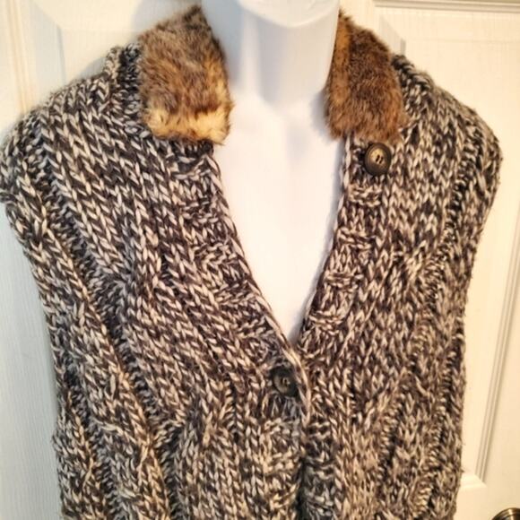 Woman's long sweater vest with hood by Natural Reflections sz.1X - Picture 2 of 7